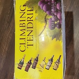 Climbing Tendril Black Metal Hanging Wine Rack NIB